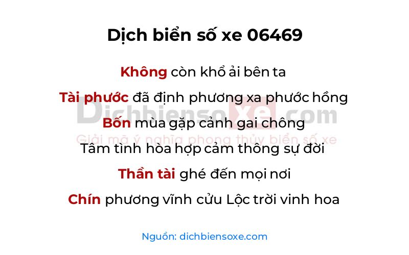 Dịch thơ biển số 06469