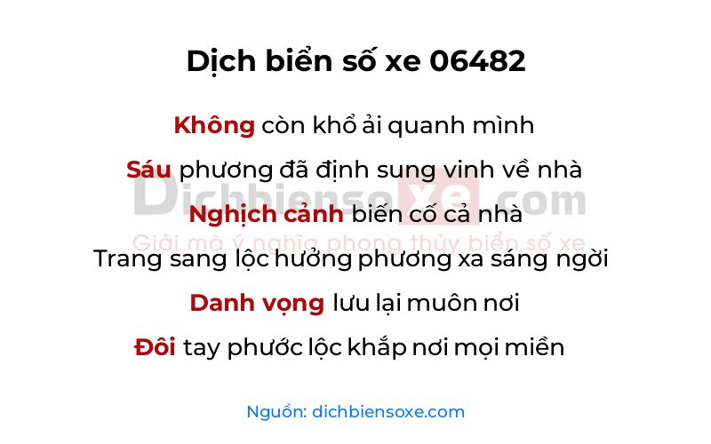 Dịch thơ biển số 06482