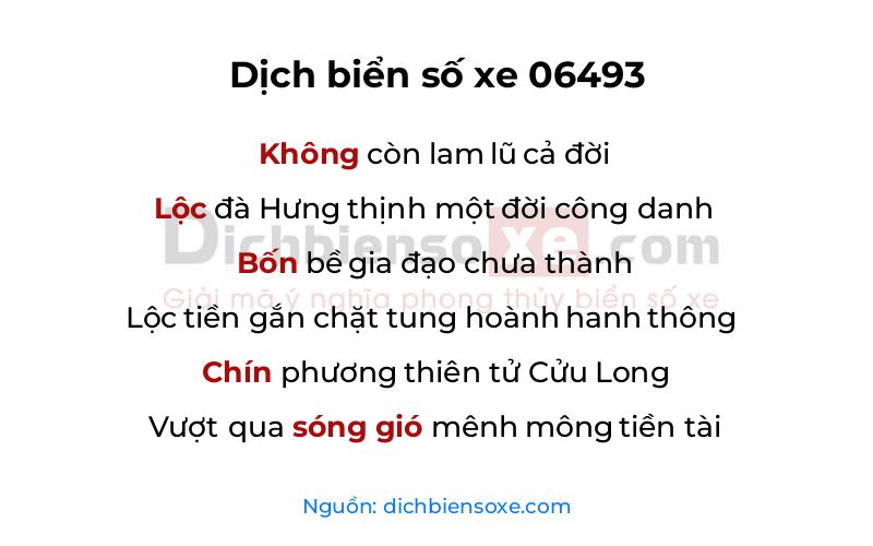 Dịch thơ biển số 06493