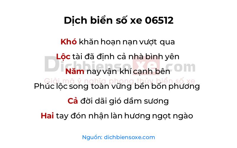 Dịch thơ biển số 06512
