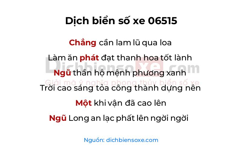 Dịch thơ biển số 06515
