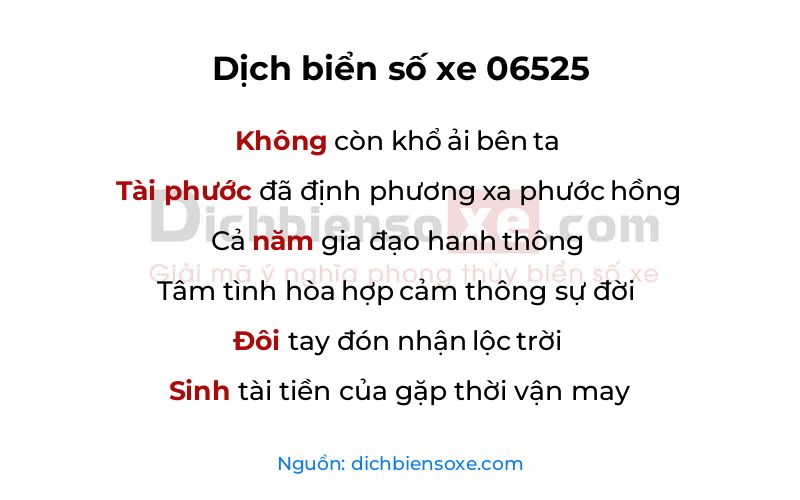 Dịch thơ biển số 06525