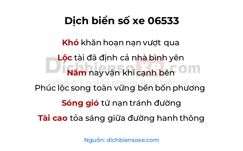 Dịch thơ biển số 06533