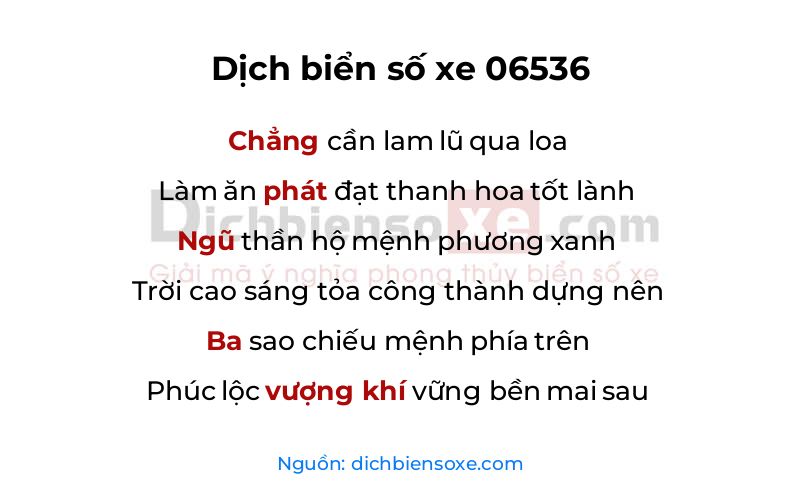 Dịch thơ biển số 06536