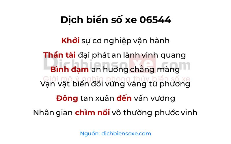 Dịch thơ biển số 06544