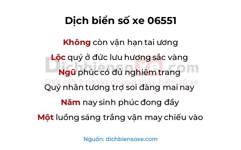 Dịch thơ biển số 06551