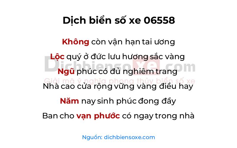 Dịch thơ biển số 06558