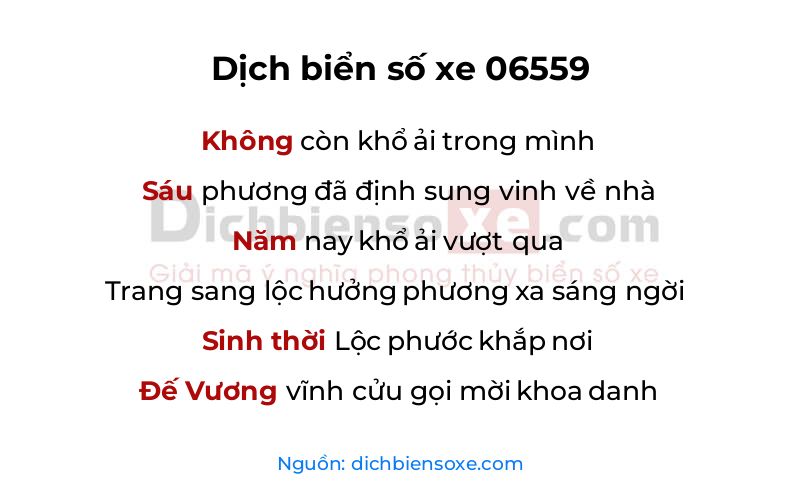 Dịch thơ biển số 06559