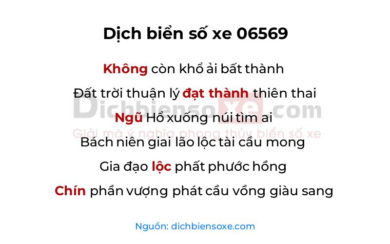 Dịch thơ biển số 06569