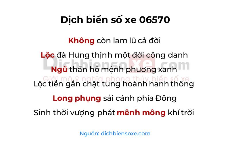 Dịch thơ biển số 06570
