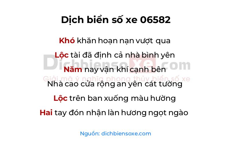 Dịch thơ biển số 06582