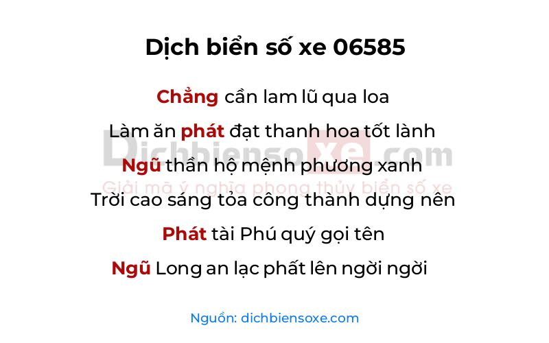 Dịch thơ biển số 06585