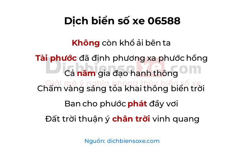 Dịch thơ biển số 06588