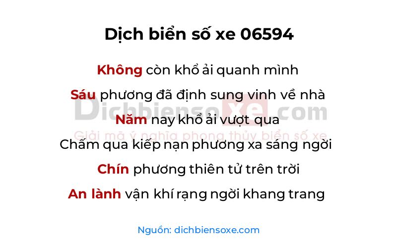 Dịch thơ biển số 06594