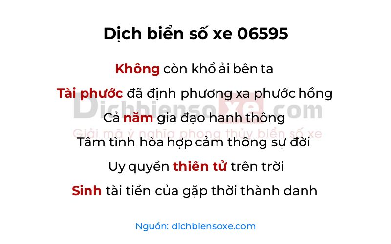 Dịch thơ biển số 06595