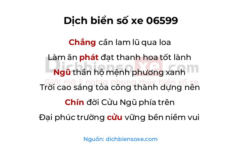 Dịch thơ biển số 06599
