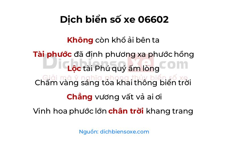 Dịch thơ biển số 06602