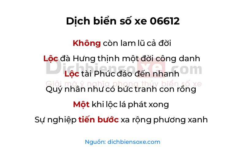 Dịch thơ biển số 06612