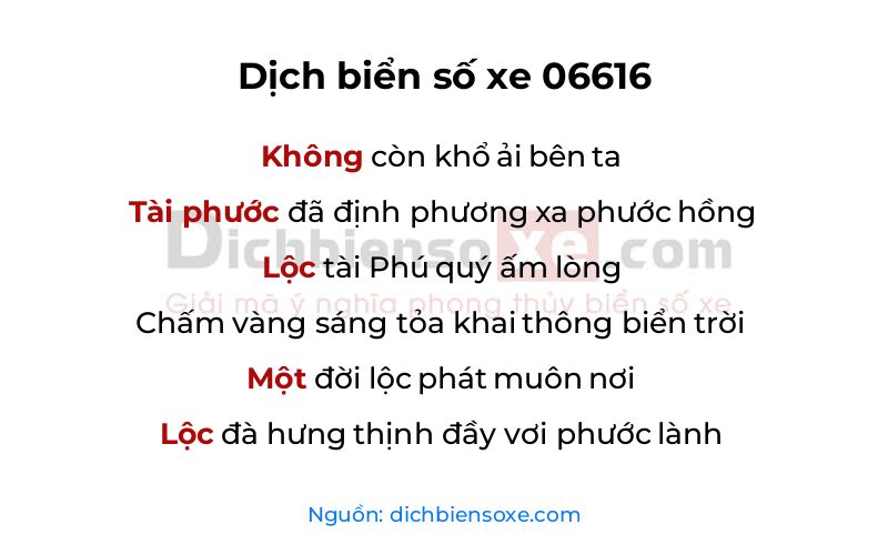Dịch thơ biển số 06616