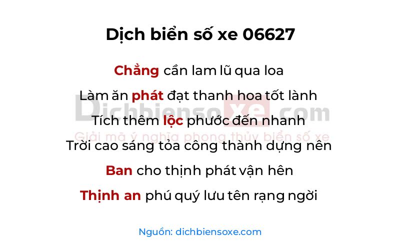 Dịch thơ biển số 06627