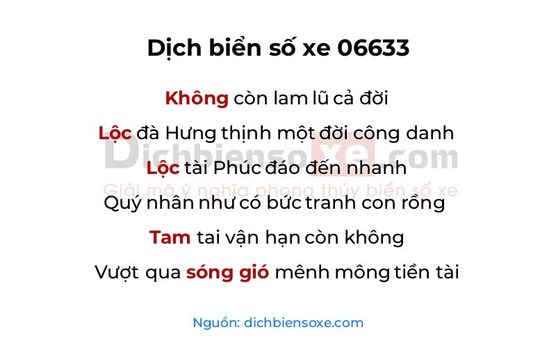Dịch thơ biển số 06633