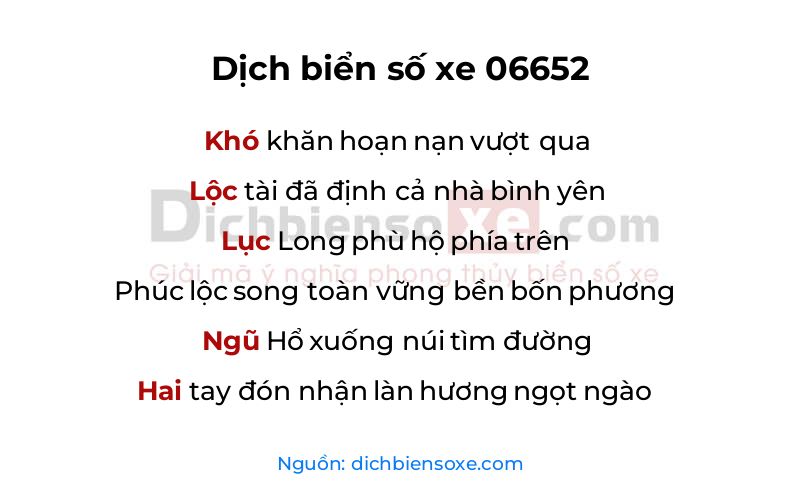 Dịch thơ biển số 06652