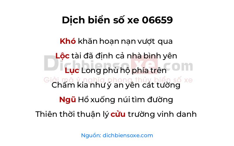 Dịch thơ biển số 06659