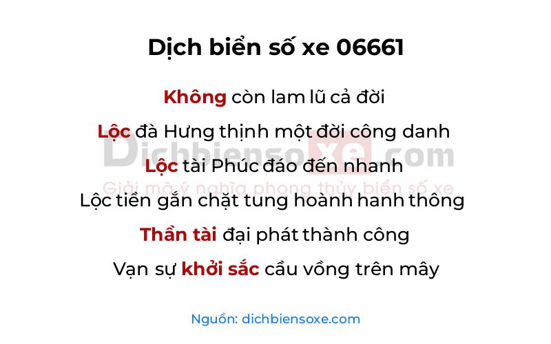 Dịch thơ biển số 06661