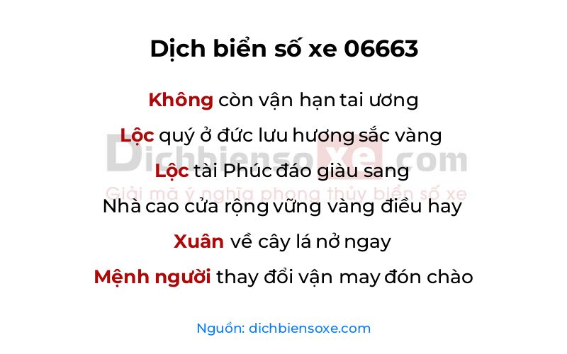 Dịch thơ biển số 06663