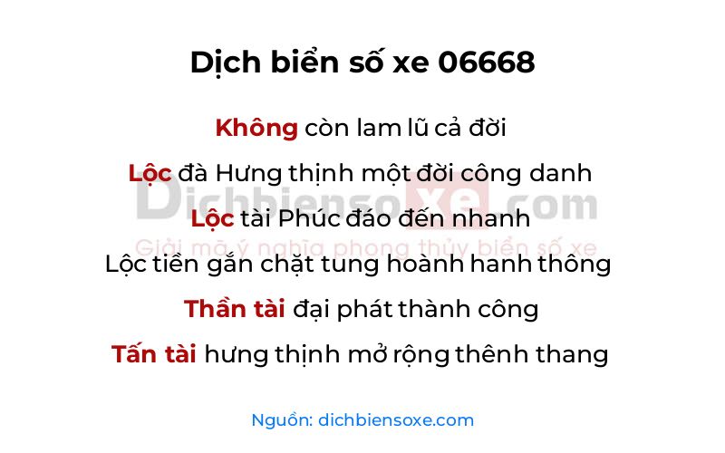 Dịch thơ biển số 06668