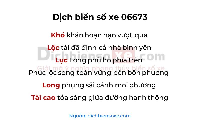 Dịch thơ biển số 06673