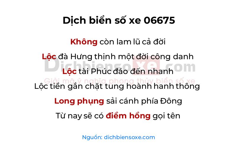 Dịch thơ biển số 06675