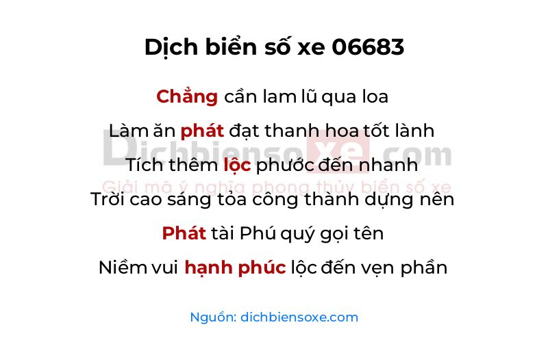 Dịch thơ biển số 06683