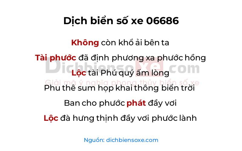Dịch thơ biển số 06686