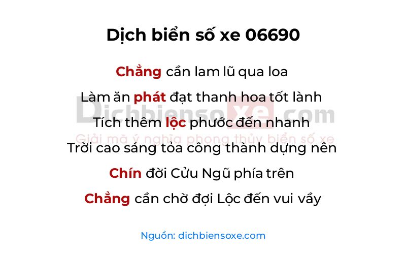 Dịch thơ biển số 06690