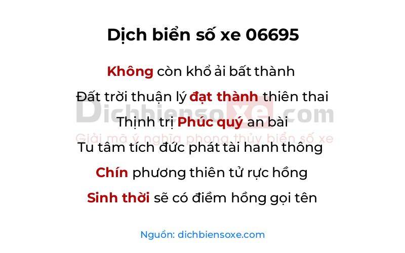 Dịch thơ biển số 06695