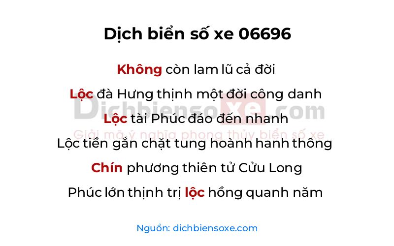 Dịch thơ biển số 06696