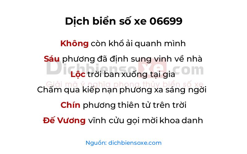 Dịch thơ biển số 06699