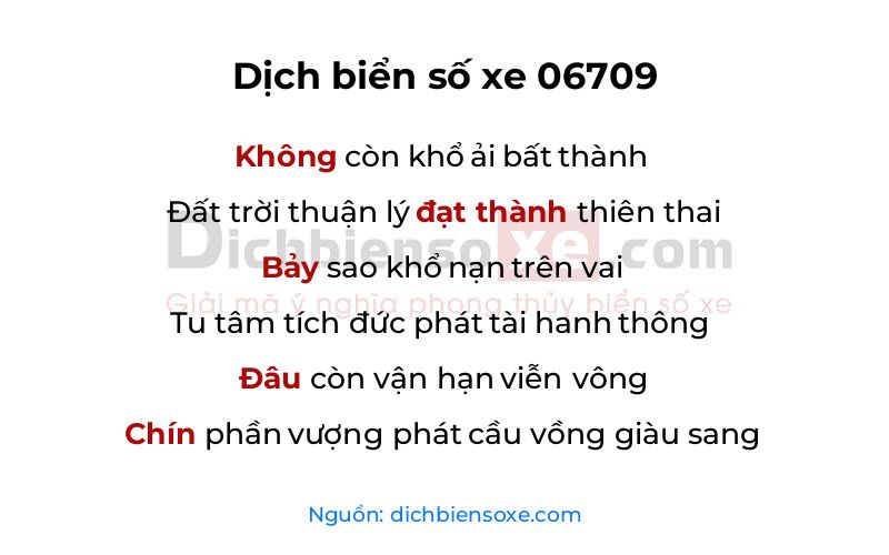 Dịch thơ biển số 06709