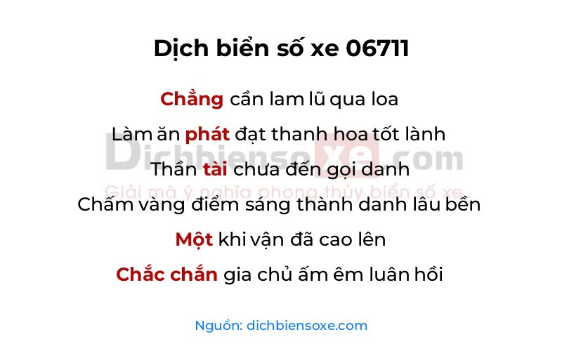 Dịch thơ biển số 06711