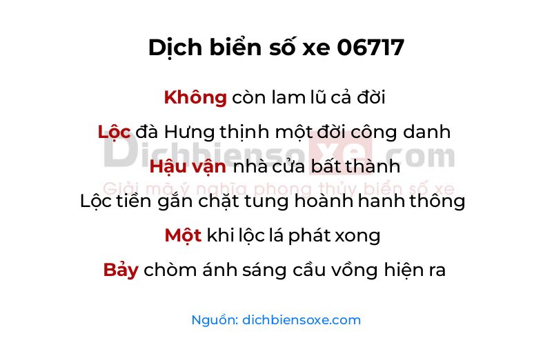 Dịch thơ biển số 06717