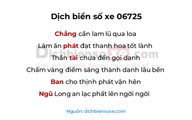Dịch thơ biển số 06725