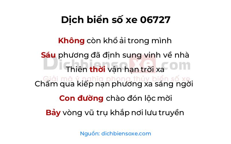 Dịch thơ biển số 06727