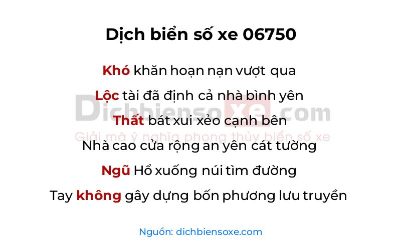 Dịch thơ biển số 06750