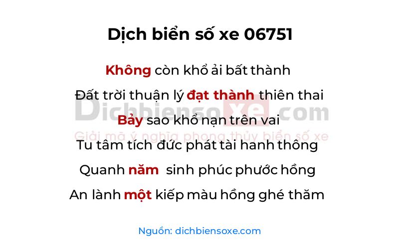 Dịch thơ biển số 06751