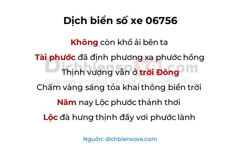 Dịch thơ biển số 06756