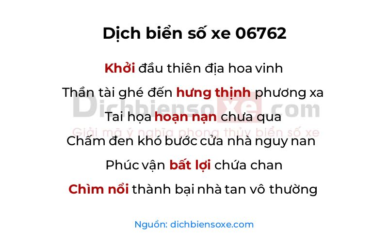 Dịch thơ biển số 06762