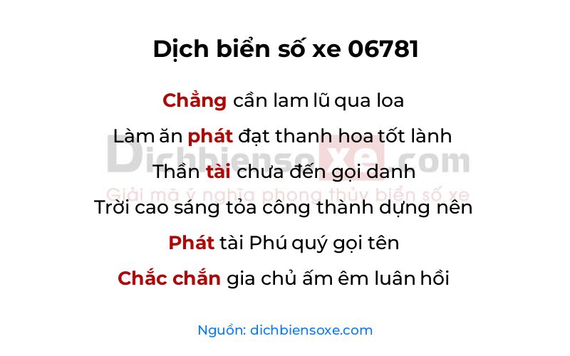 Dịch thơ biển số 06781