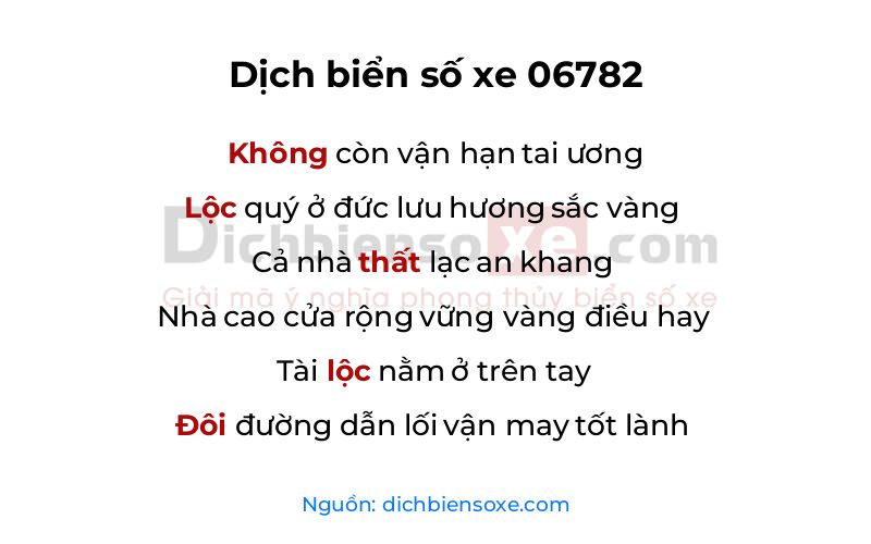 Dịch thơ biển số 06782
