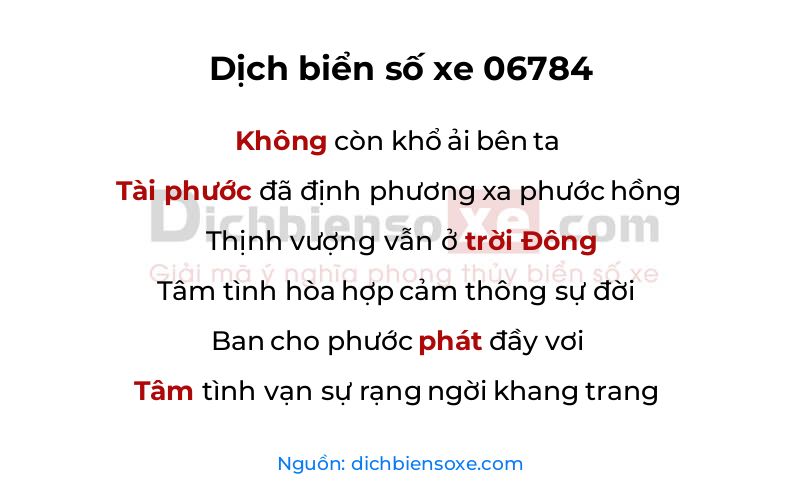 Dịch thơ biển số 06784